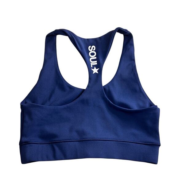 SoulCycle Stars & Stripes Sports Bra Sz Small Navy Blue Racer-Back Athletic - Picture 10 of 10